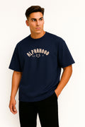 Navy Blue Crest Oversized T-Shirt
