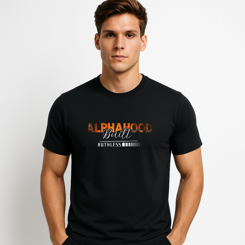 Black Stretch Fit Streetwear T-Shirt – ALPHAHOOD Built™ Ruthless Edition