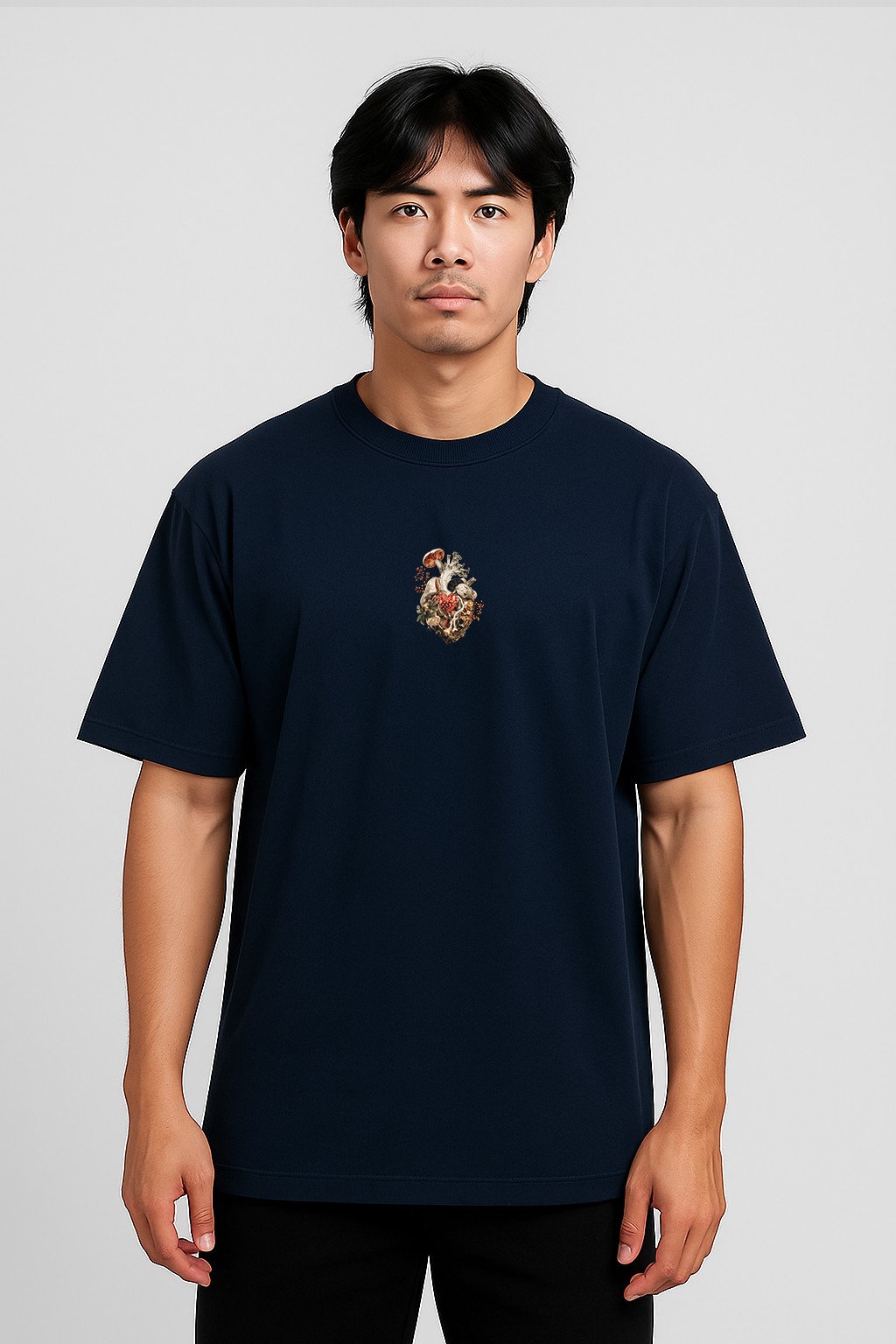 Alphahood Conscience Terry Oversized Streetwear T-Shirt – Navy Blue | Premium Graphic Tee