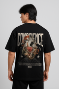 Alphahood Conscience Terry Oversized Streetwear T-Shirt – Black | Heavyweight Graphic Tee