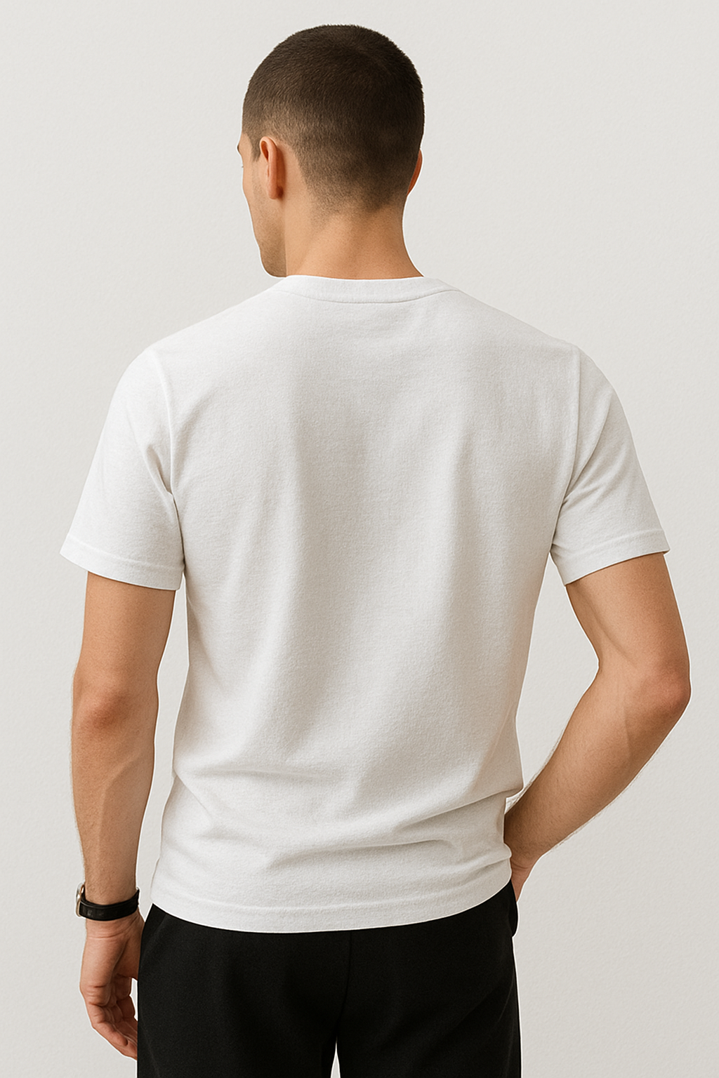 Alphahood White Cotton Stretch Tee – Elevated Essentials Edition