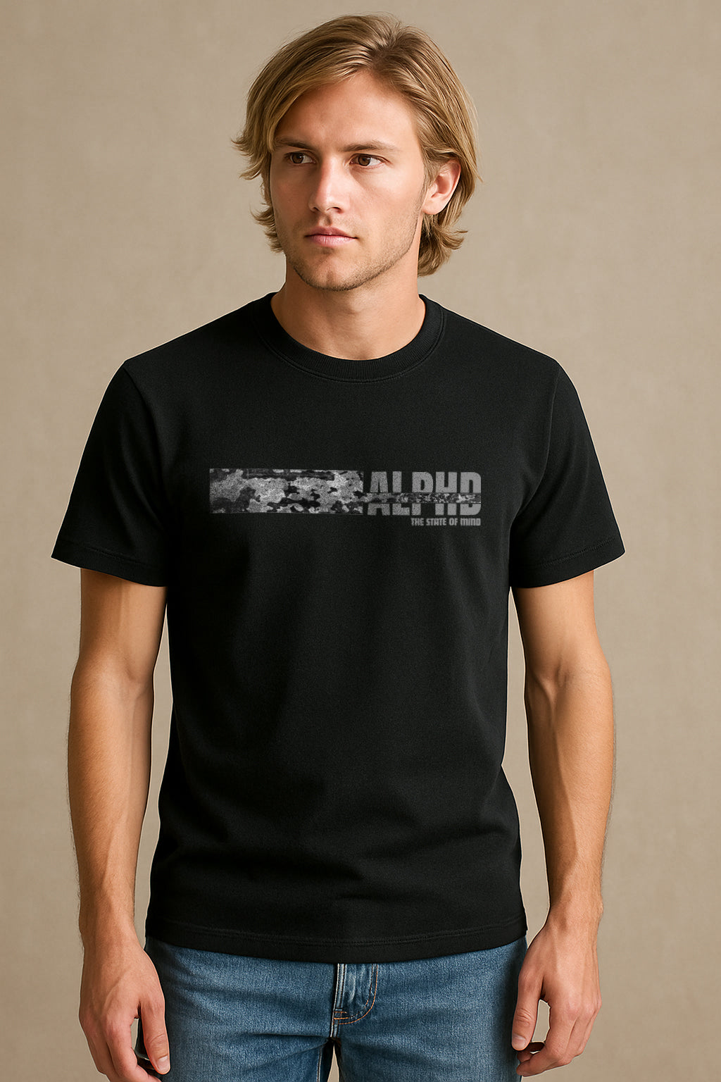 Alphahood Black Cotton Stretch Tee – Elevated Essentials Edition