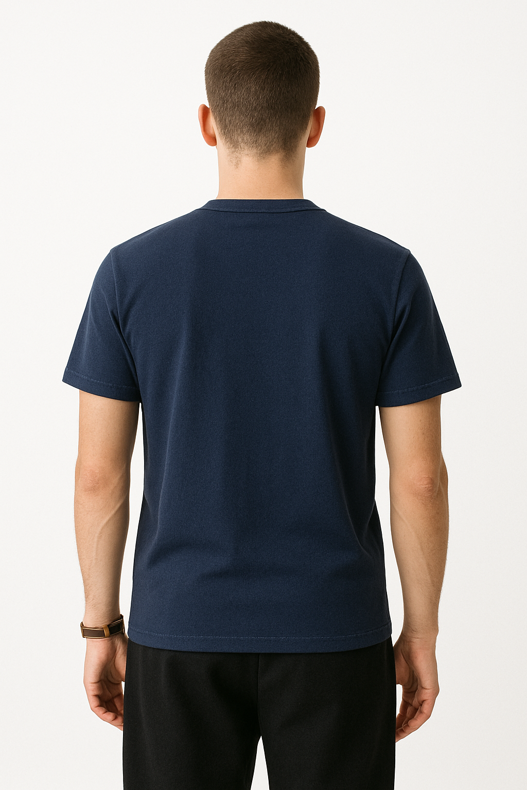 Alphahood Navy Blue Cotton Stretch Tee – Elevated Essentials Edition