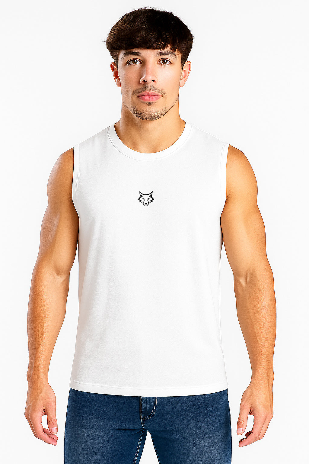 Alphahood  White Sleeveless T-shirt
