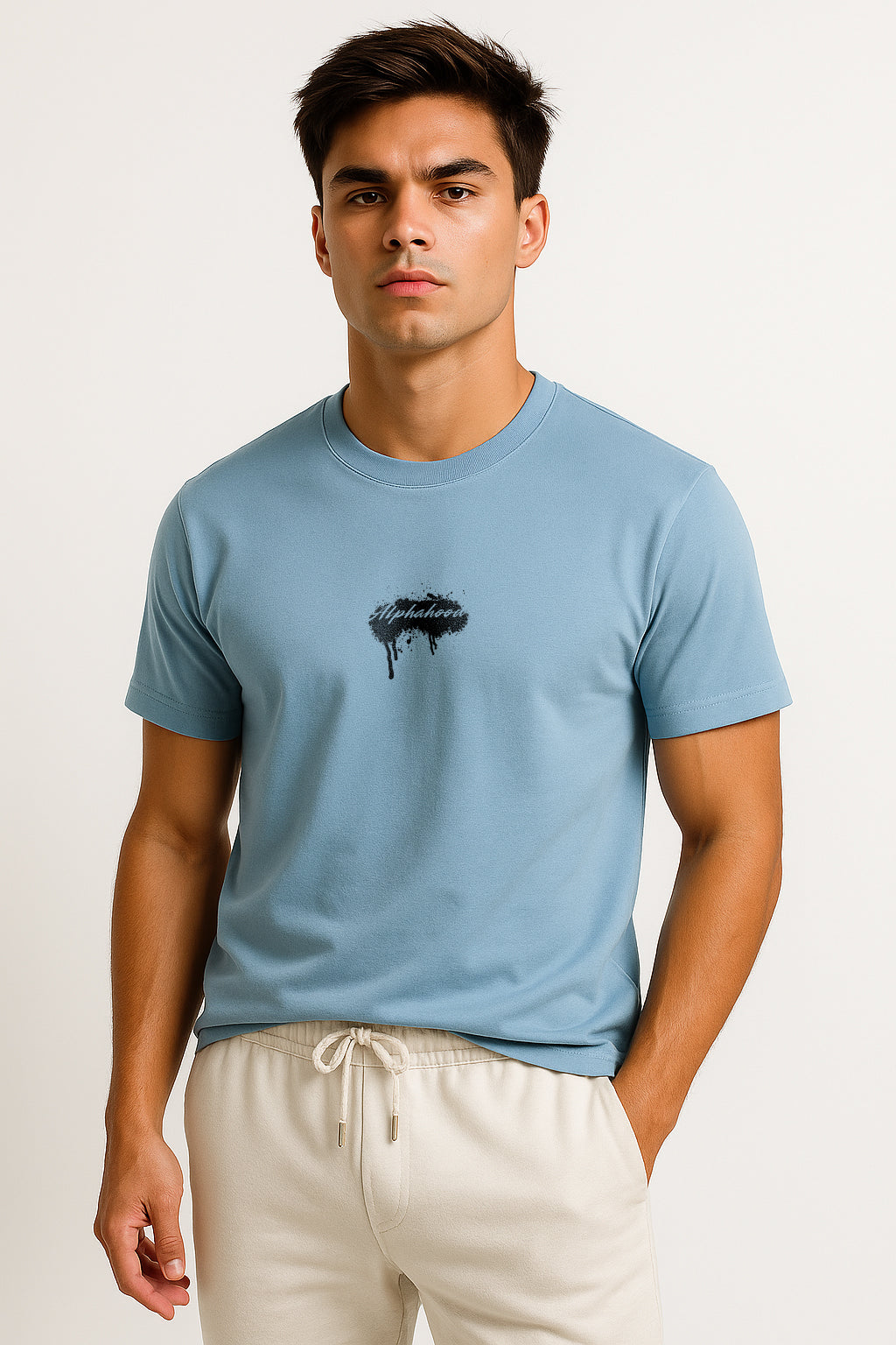 Light Blue Unisex Stretch Fit T-Shirt – Minimal Streetwear Drip