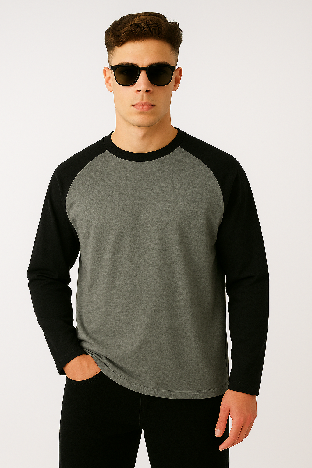 Alphahood Origin Raglan Tee –  Black & Charcoal