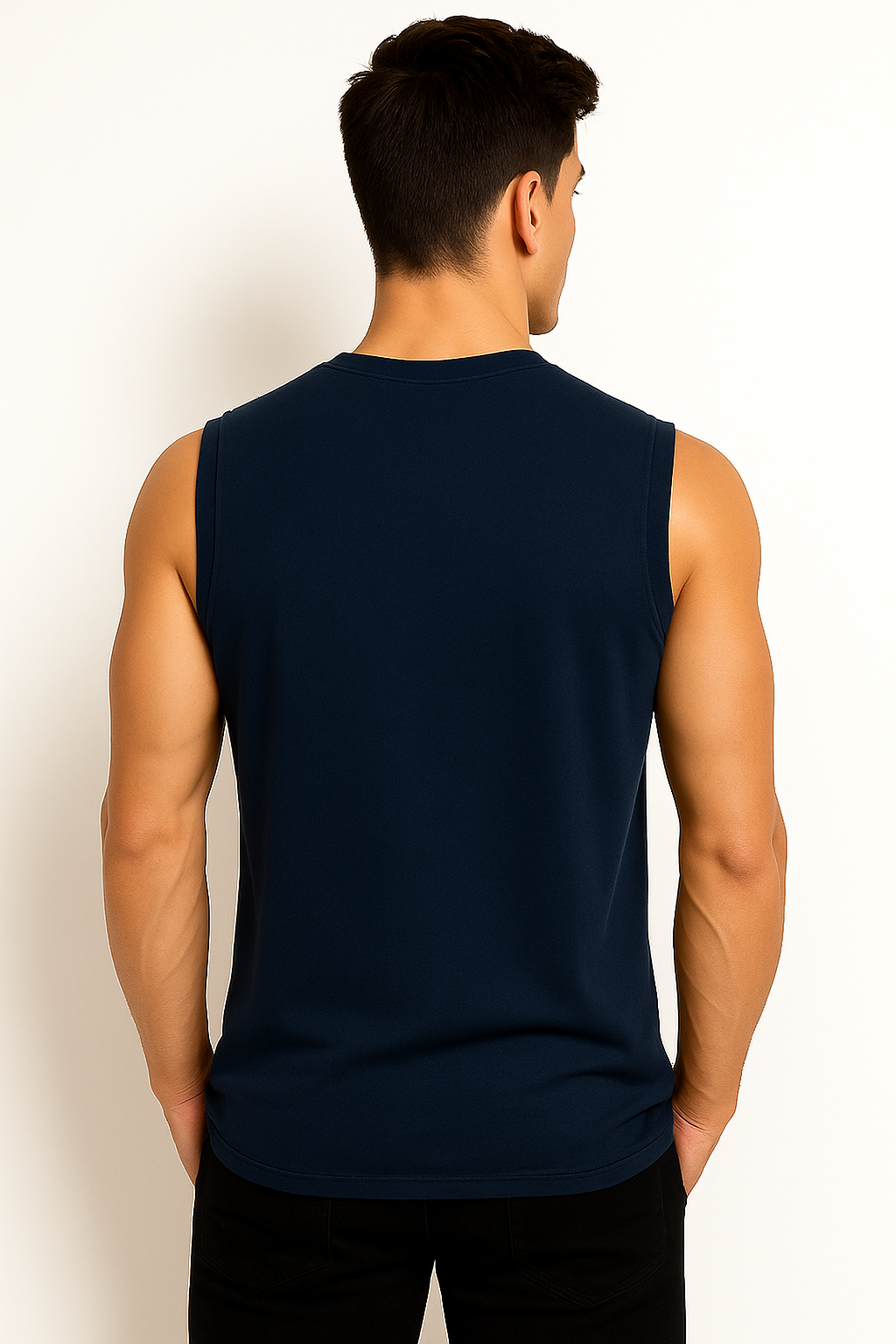 Alphahood  Navy Blue Sleeveless T-shirt | Vest