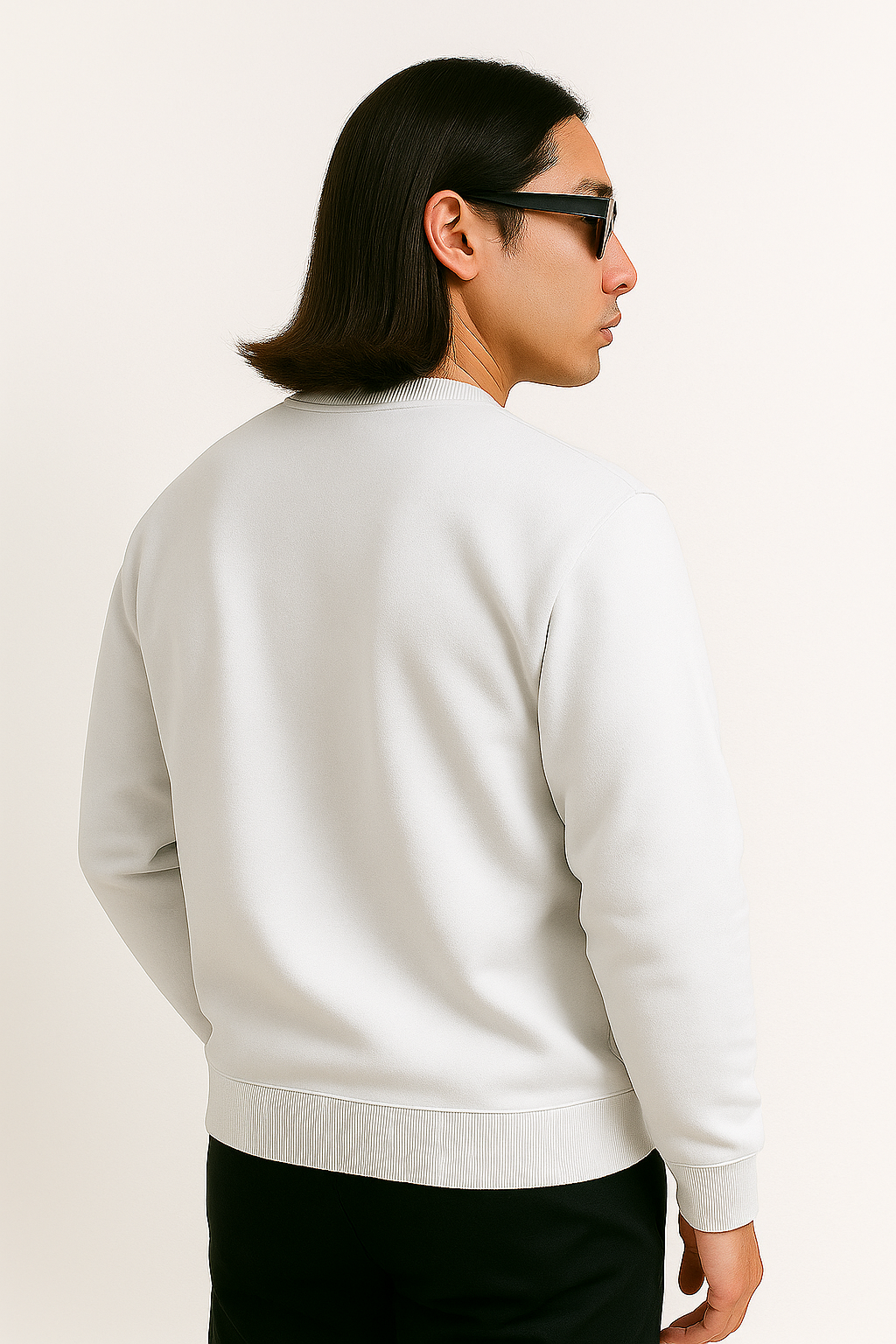 Alphahood Streetwear Sweatshirt – White | Relaxed Fit  Heavyweight Crewneck