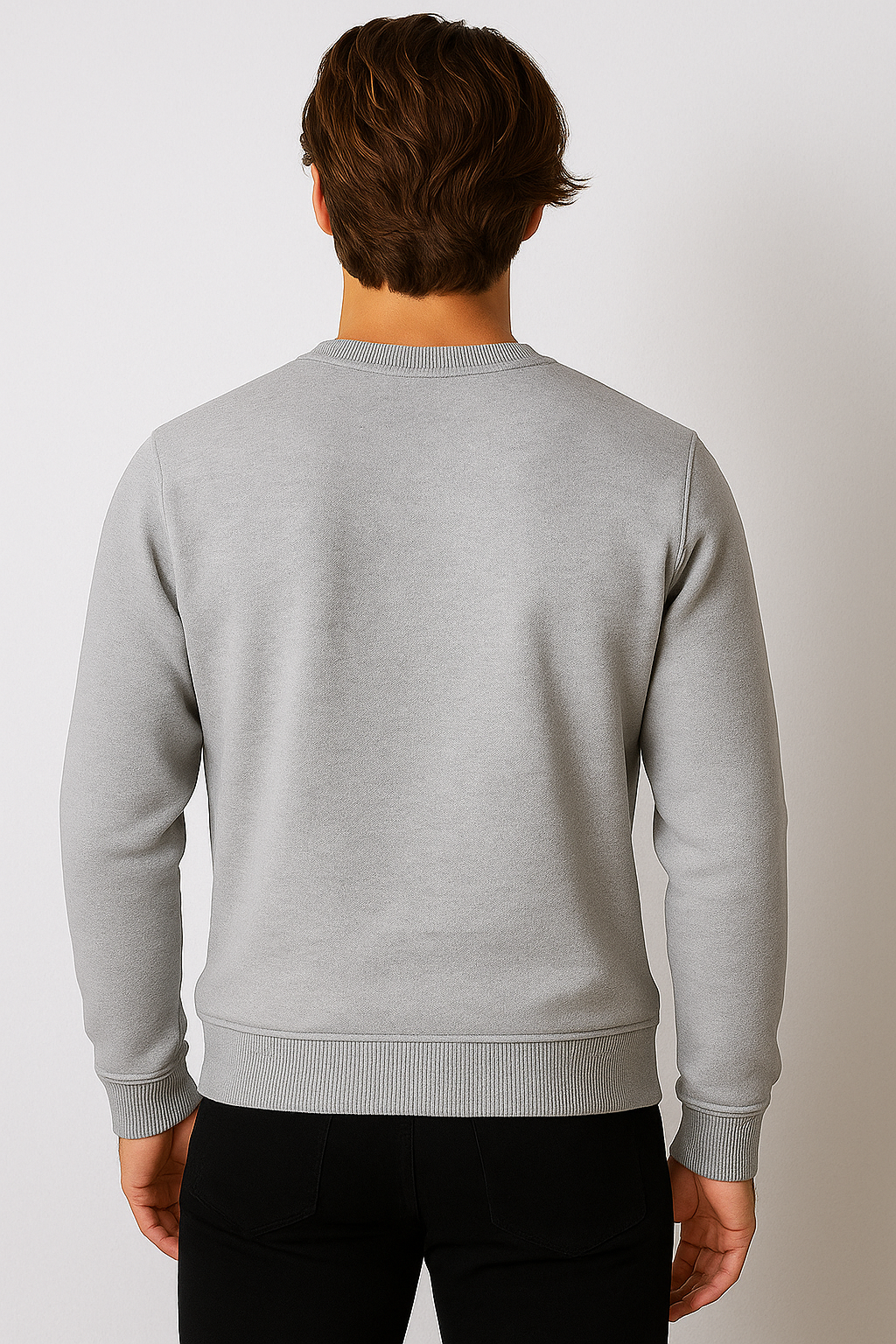 Alphahood Streetwear Sweatshirt – Grey Melange | Relaxed Fit Heavyweight Crewneck