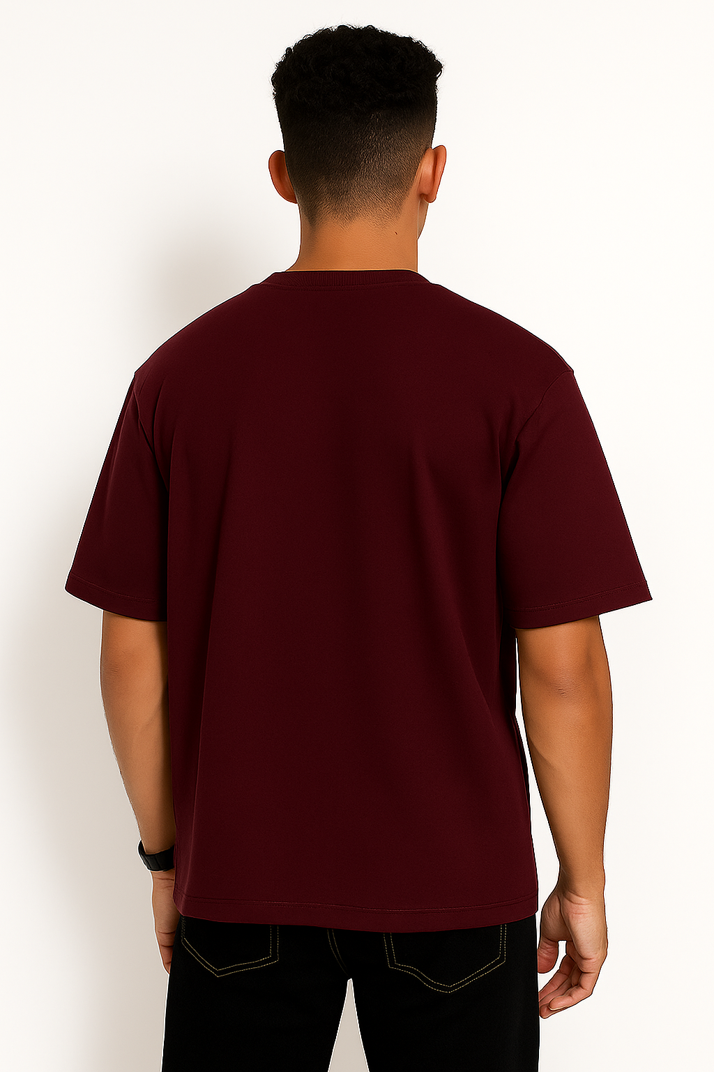 Alphahood Oversized Terry T-Shirt – Maroon | Premium Oversized Streetwear