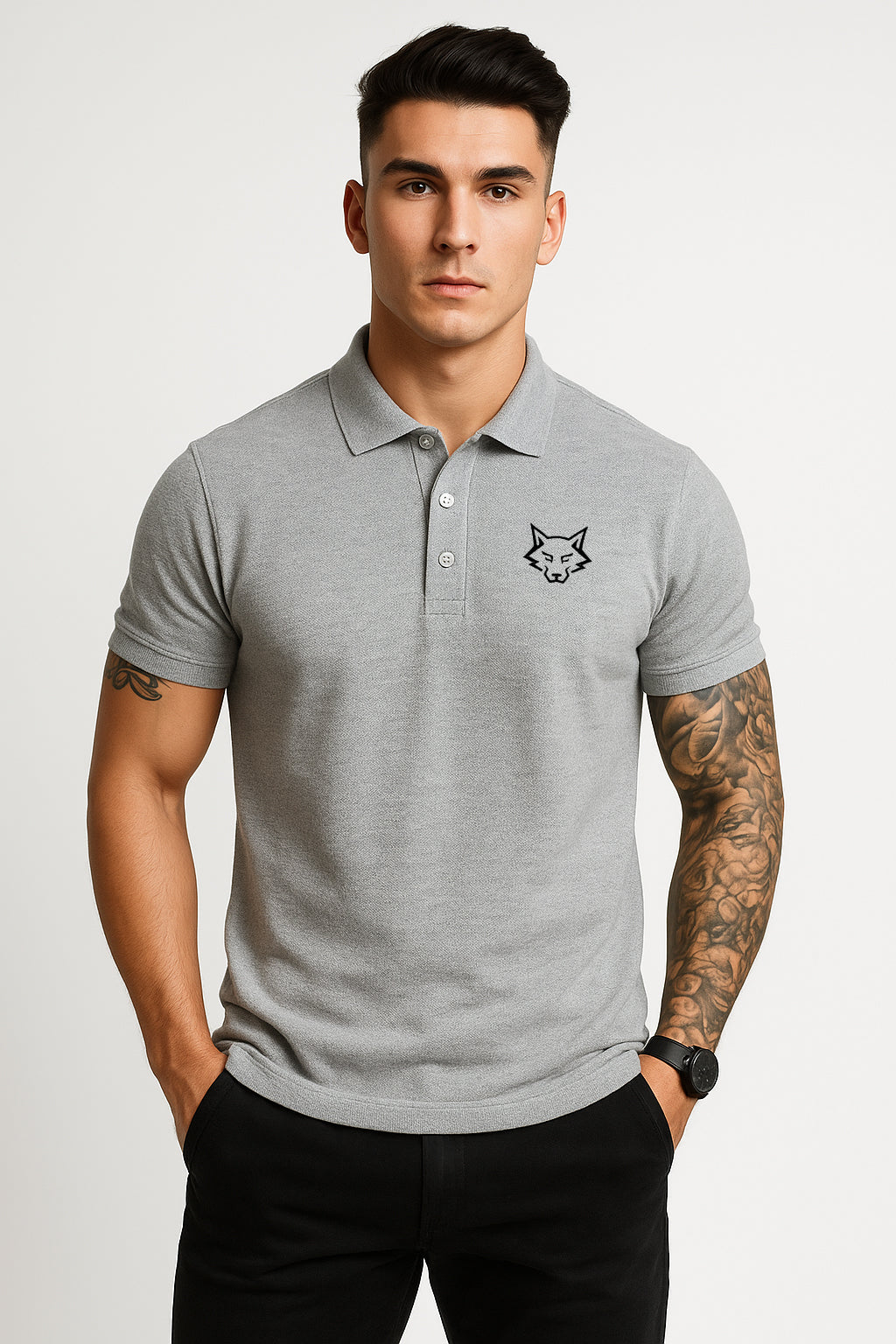 Alphahood Polo – Grey Melange