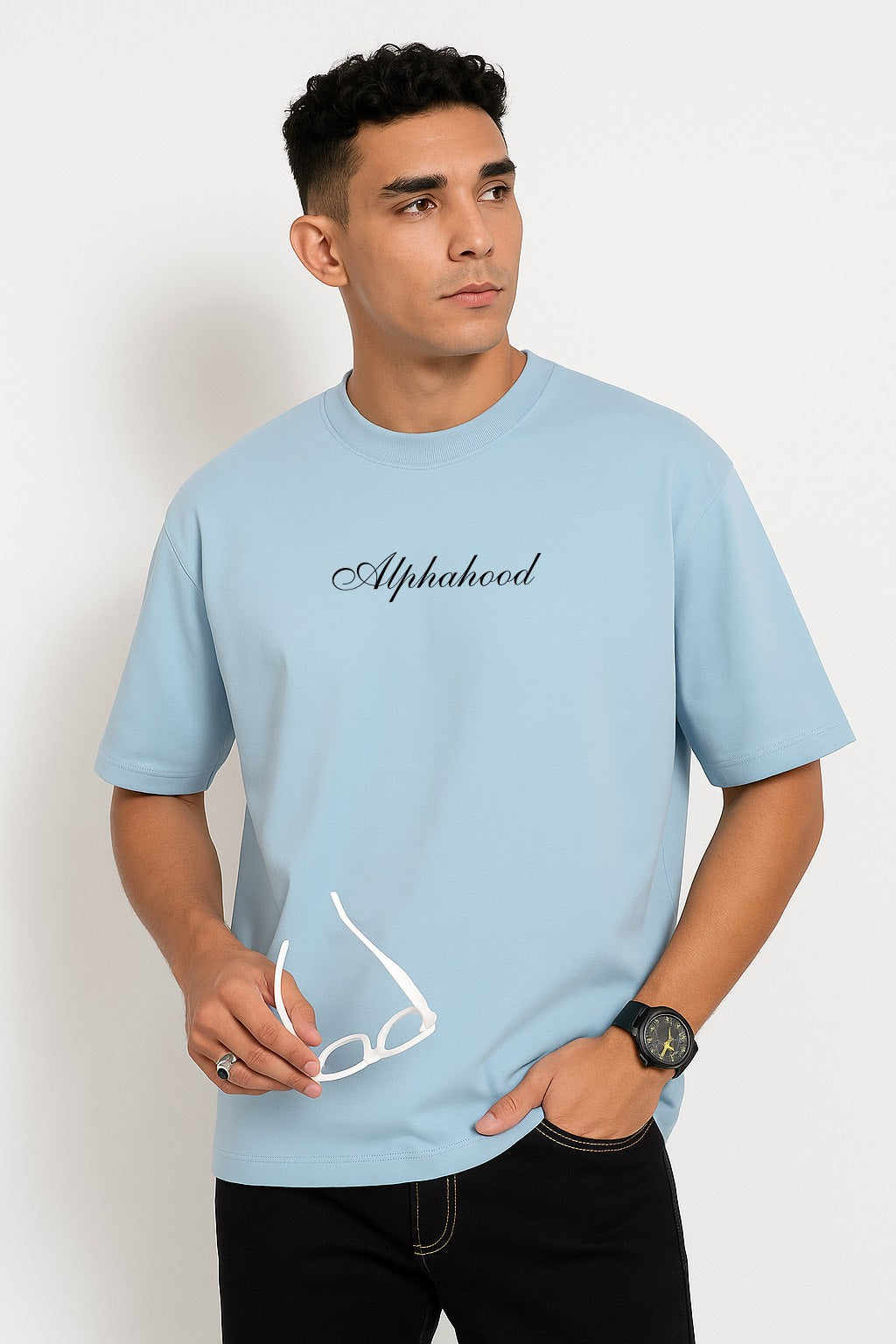 Alphahood Oversized Terry T-Shirt – White | Premium Streetwear Essential