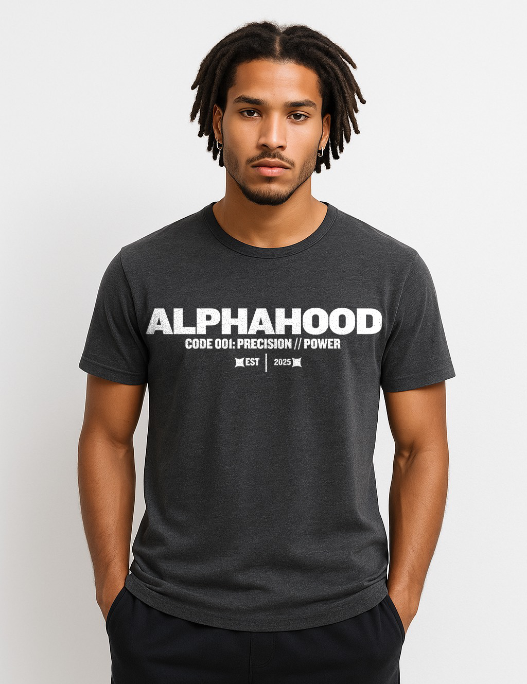 Black Melange Alpha Code Tee
