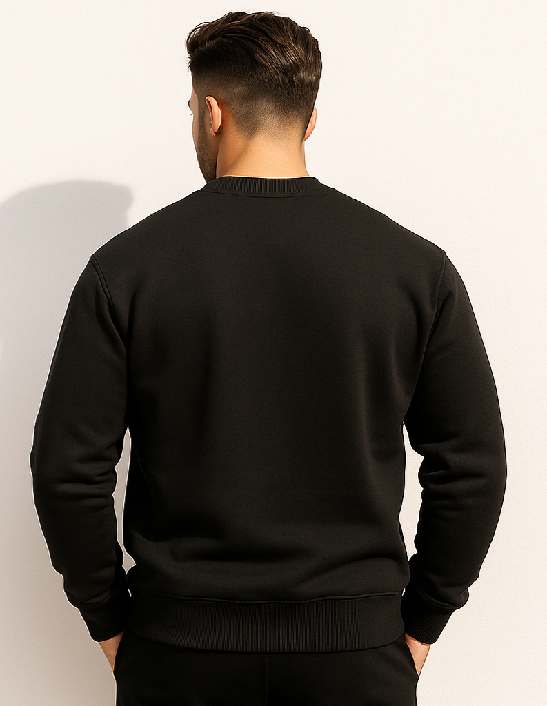 Alphahood Streetwear Sweatshirt – Black | Relaxed Fit Heavyweight Crewneck