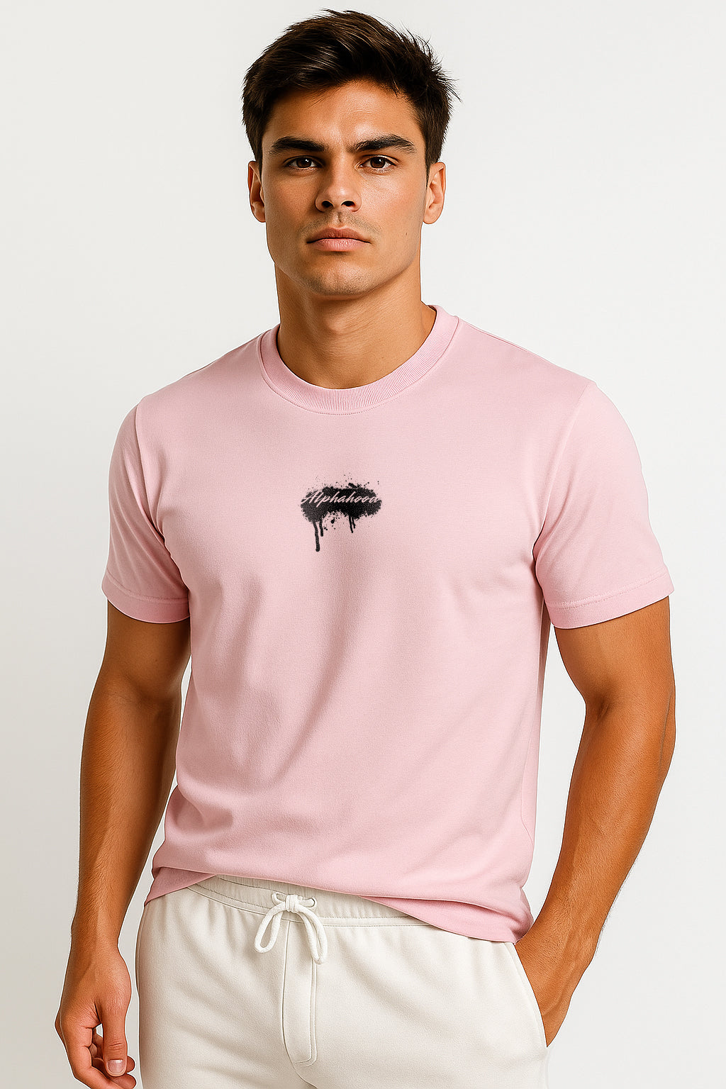 Light Pink Unisex Stretch Fit T-Shirt – Minimal Streetwear Drip