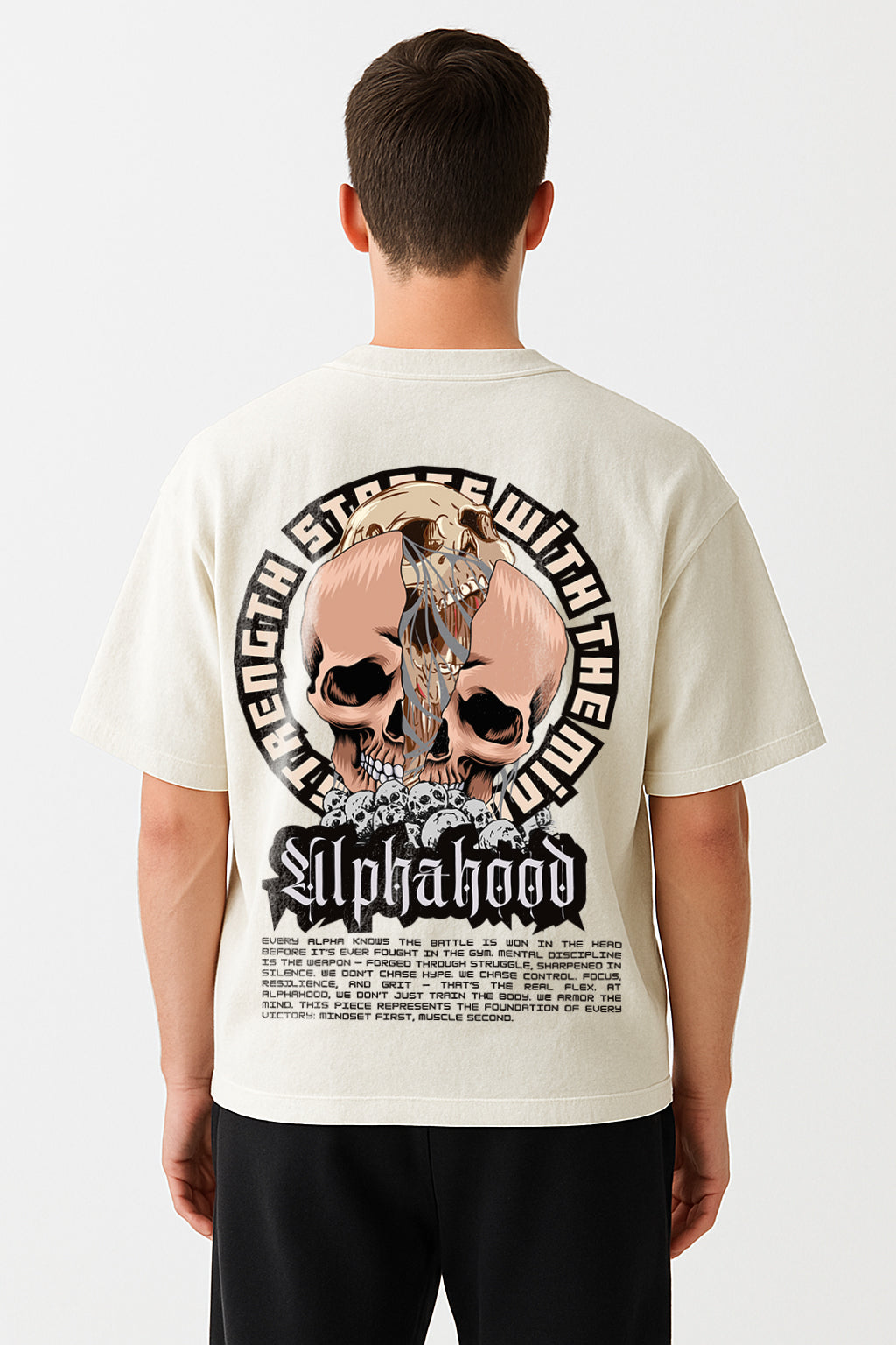 Alphahood Alpha Mind Oversized Streetwear T-Shirt – Off White | Premium Graphic Tee