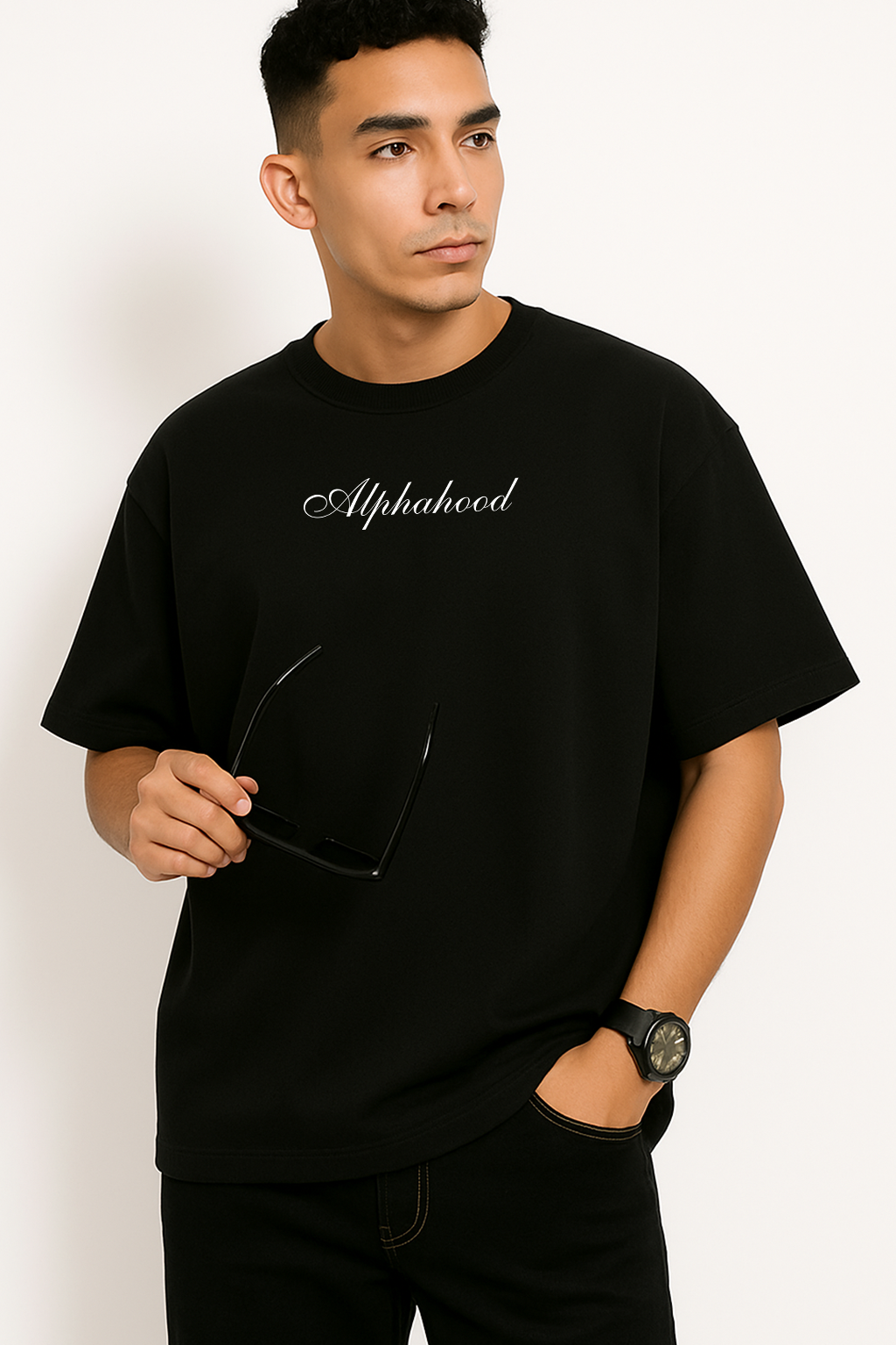 Alphahood Oversized Terry T-Shirt – Black | Premium Oversized Streetwear