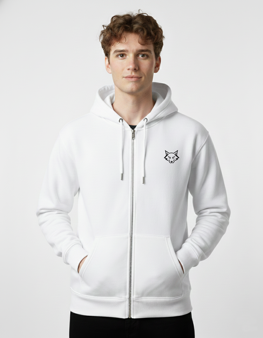 Alphahood Unisex Heavyweight Zip Hoodie – White