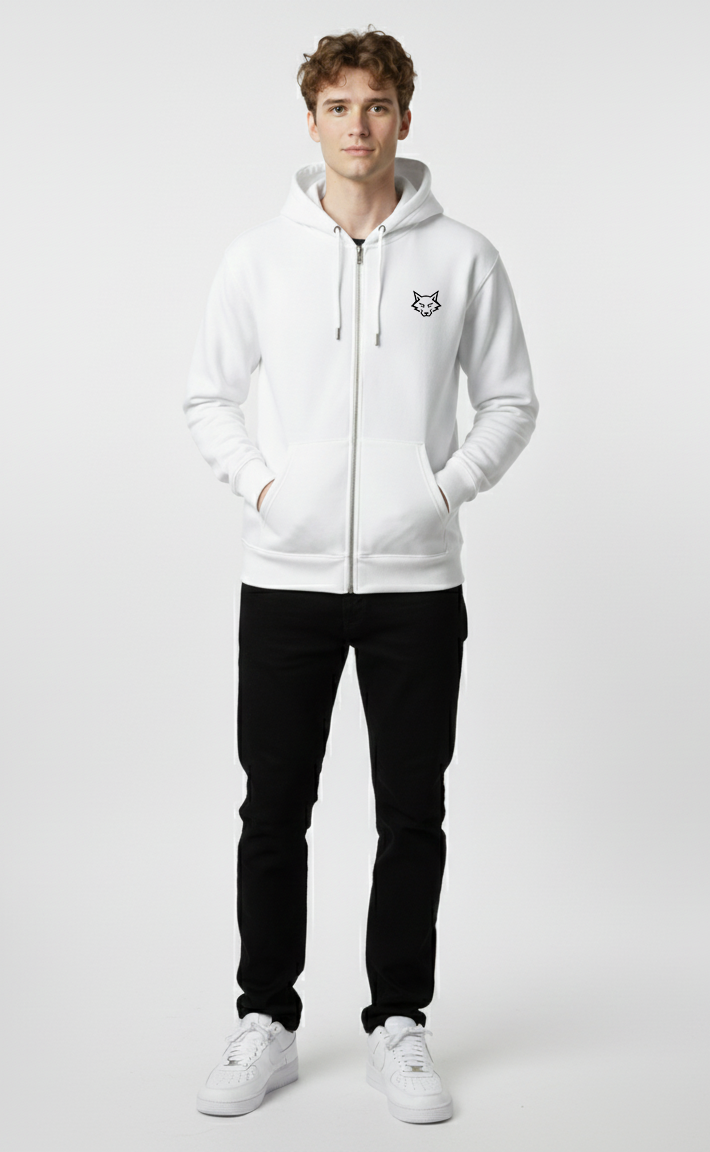 Alphahood Unisex Heavyweight Zip Hoodie – White
