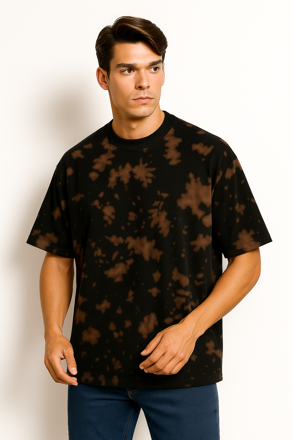 Alphahood Abyss Fade Oversized Tie-Dye Tee – BrownBlack