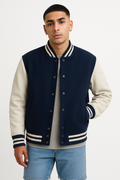 Navy Alpha Varsity Jacket