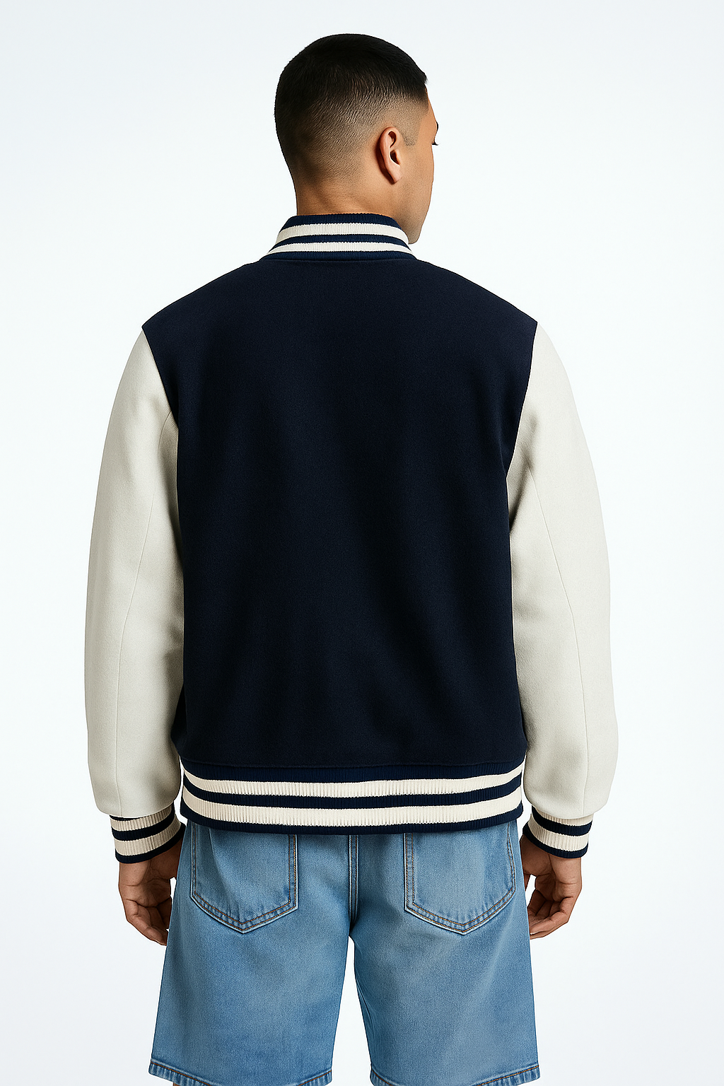 Navy Alpha Varsity Jacket